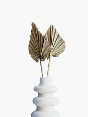 The Totem - Sculptural Ceramic Vase with Dried Palms