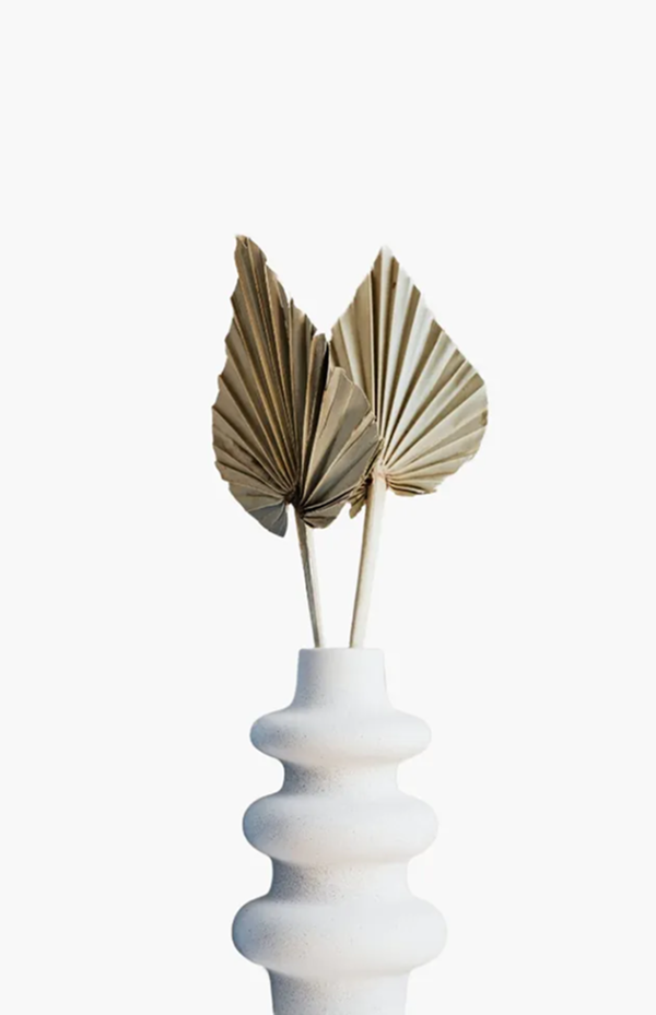 The Totem - Sculptural Ceramic Vase with Dried Palms