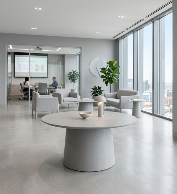 round pedestal coffee table image